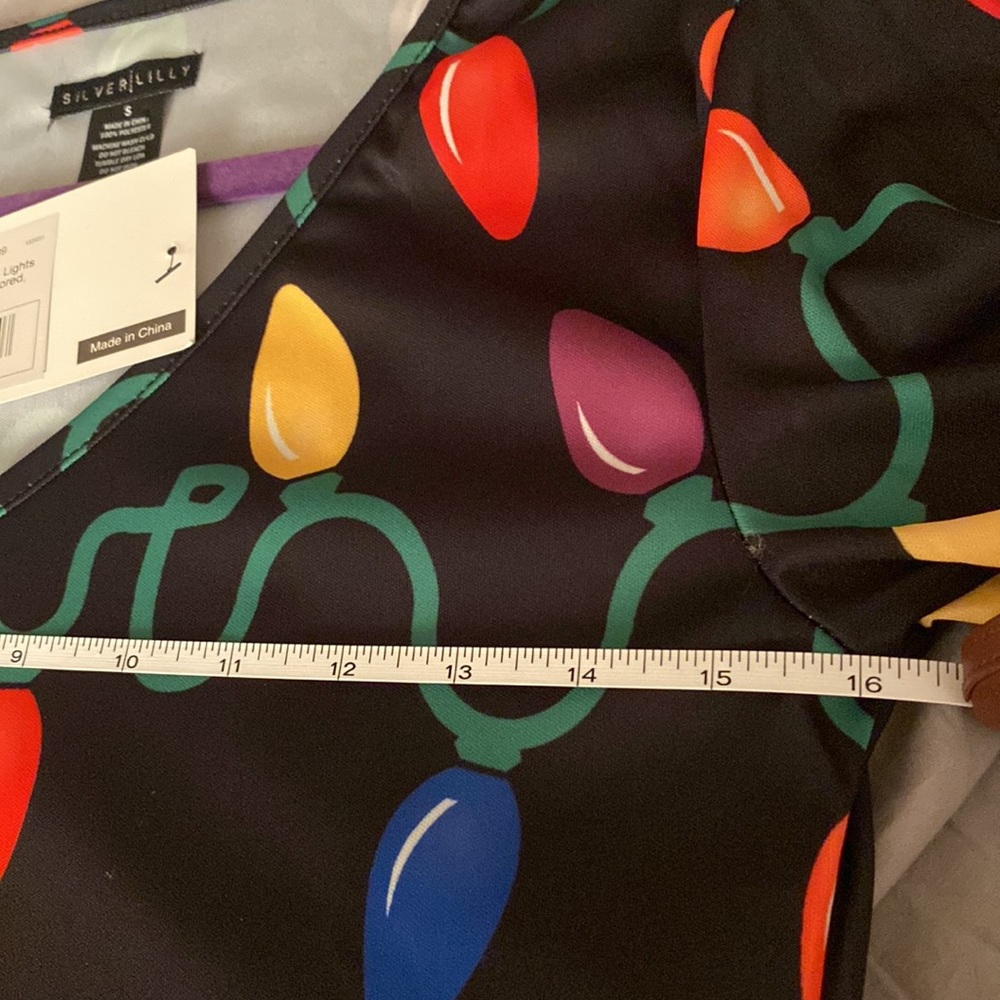 Black & Multicolor Christmas lights  Dress - Picture 4 of 4